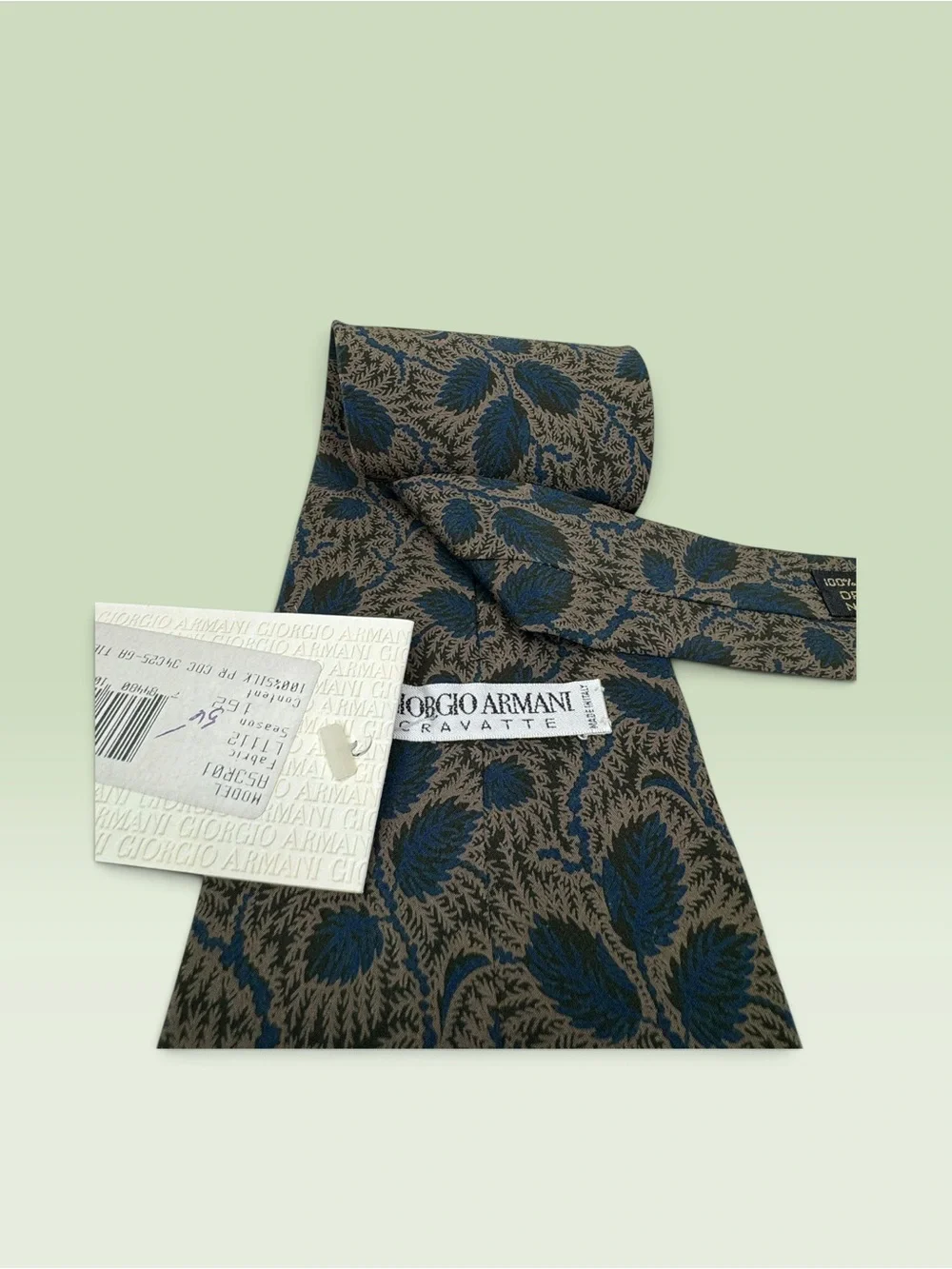 Georgio Armani Silk Vintage Green Tie